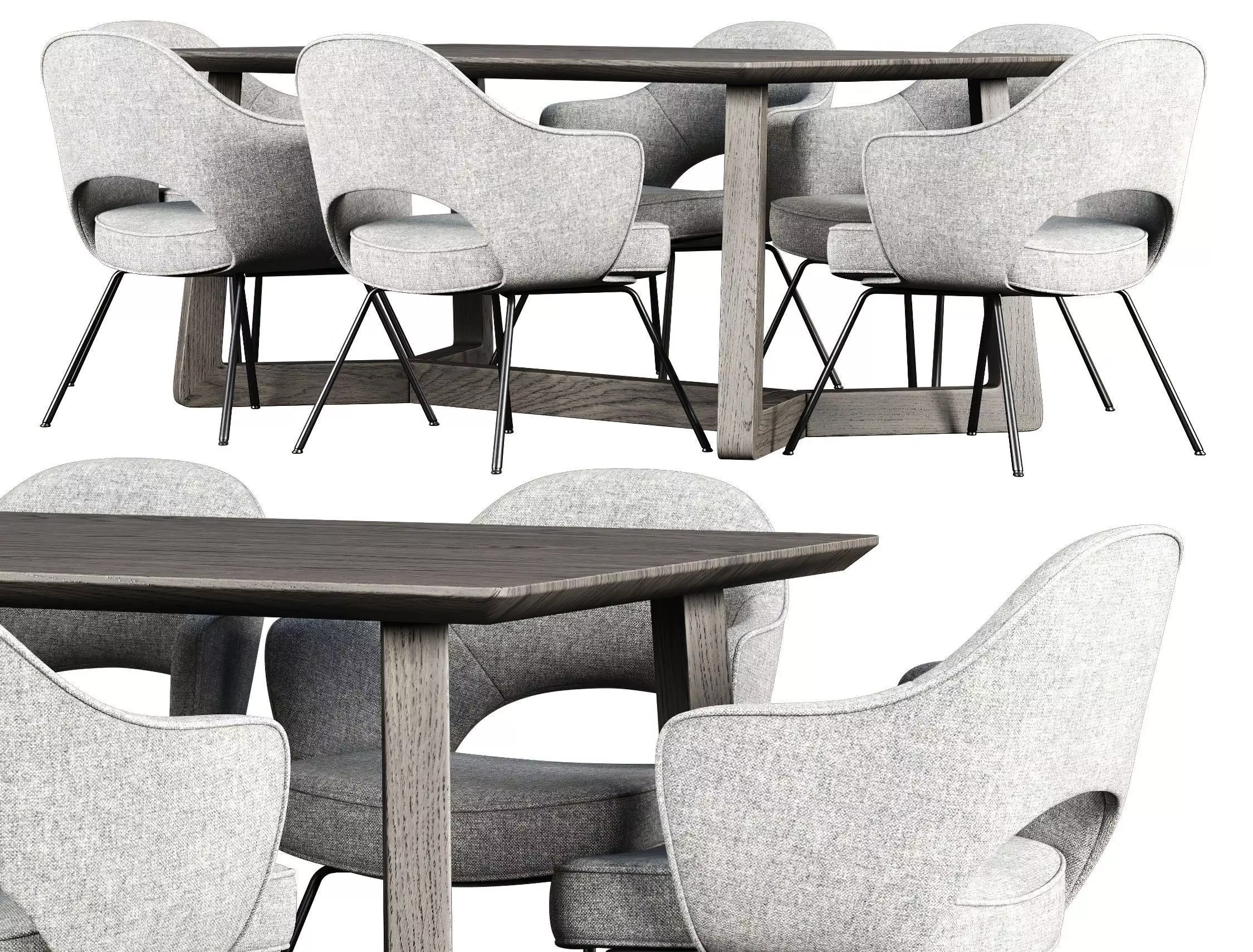 Edu Furniture Dining Set V4 3D model