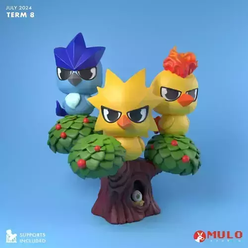 Chibi Trio Legendary Birds