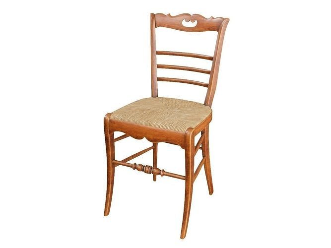 Antique Wood Chair 3D model