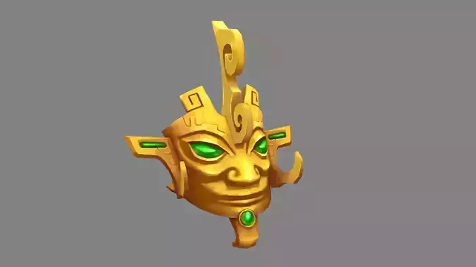 Cartoon Gold Mask - Bronze Ware