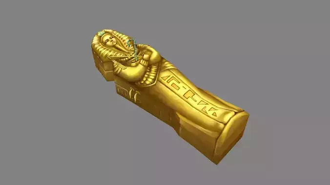 Cartoon Golden pharaoh coffin