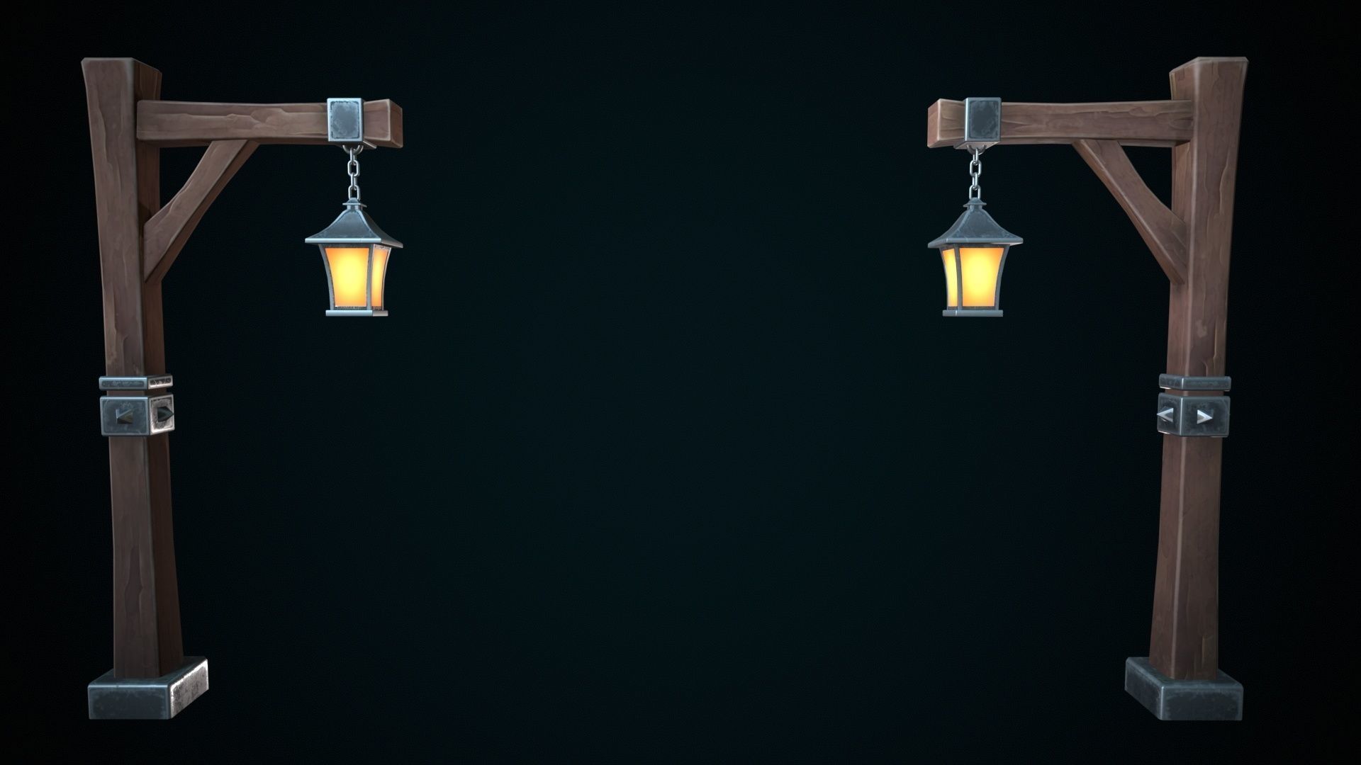 Stylized gate Low-poly 3D model_7