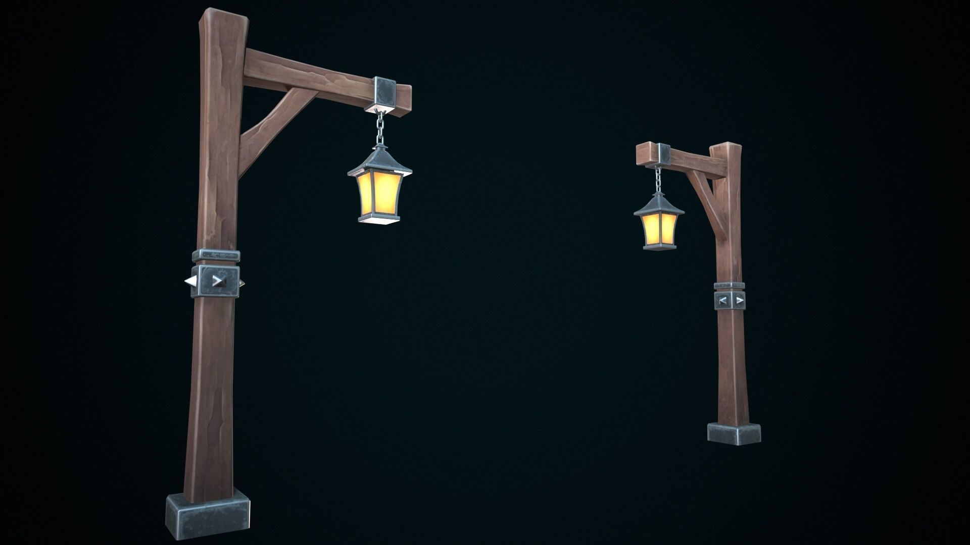 Stylized gate Low-poly 3D model_8