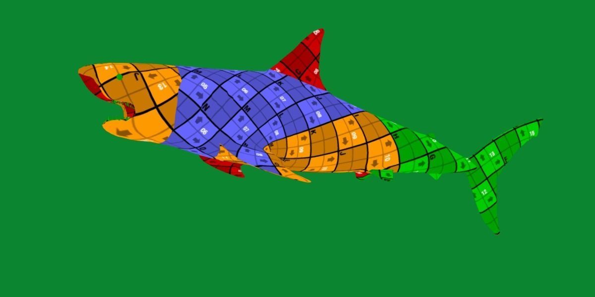 Great White Shark Low-poly 3D model_12