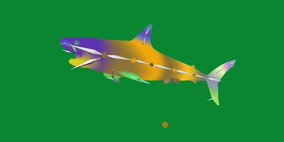 Great White Shark Low-poly 3D model_19