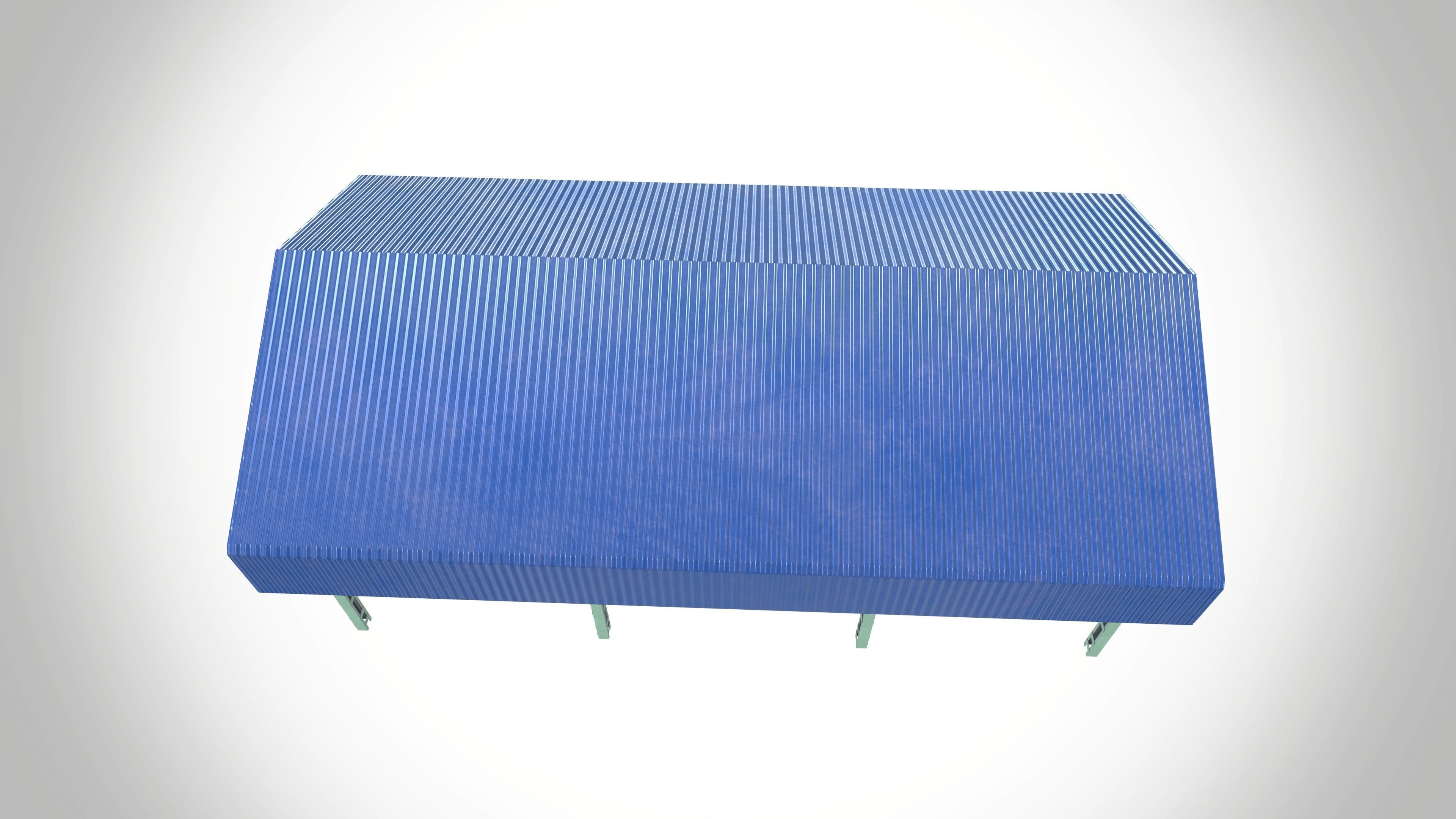 Factory Shed Low-poly 3D model_7