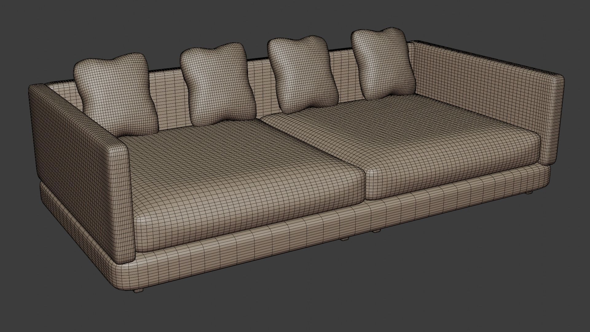 Sofa made of quality dark fabric in a modern style 3D model_7