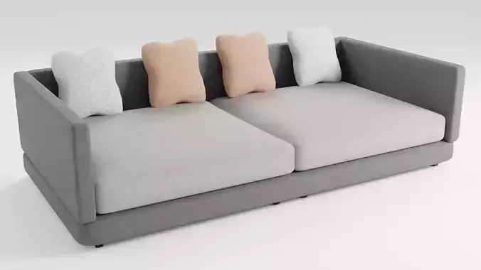 Sofa made of quality dark fabric in a modern style