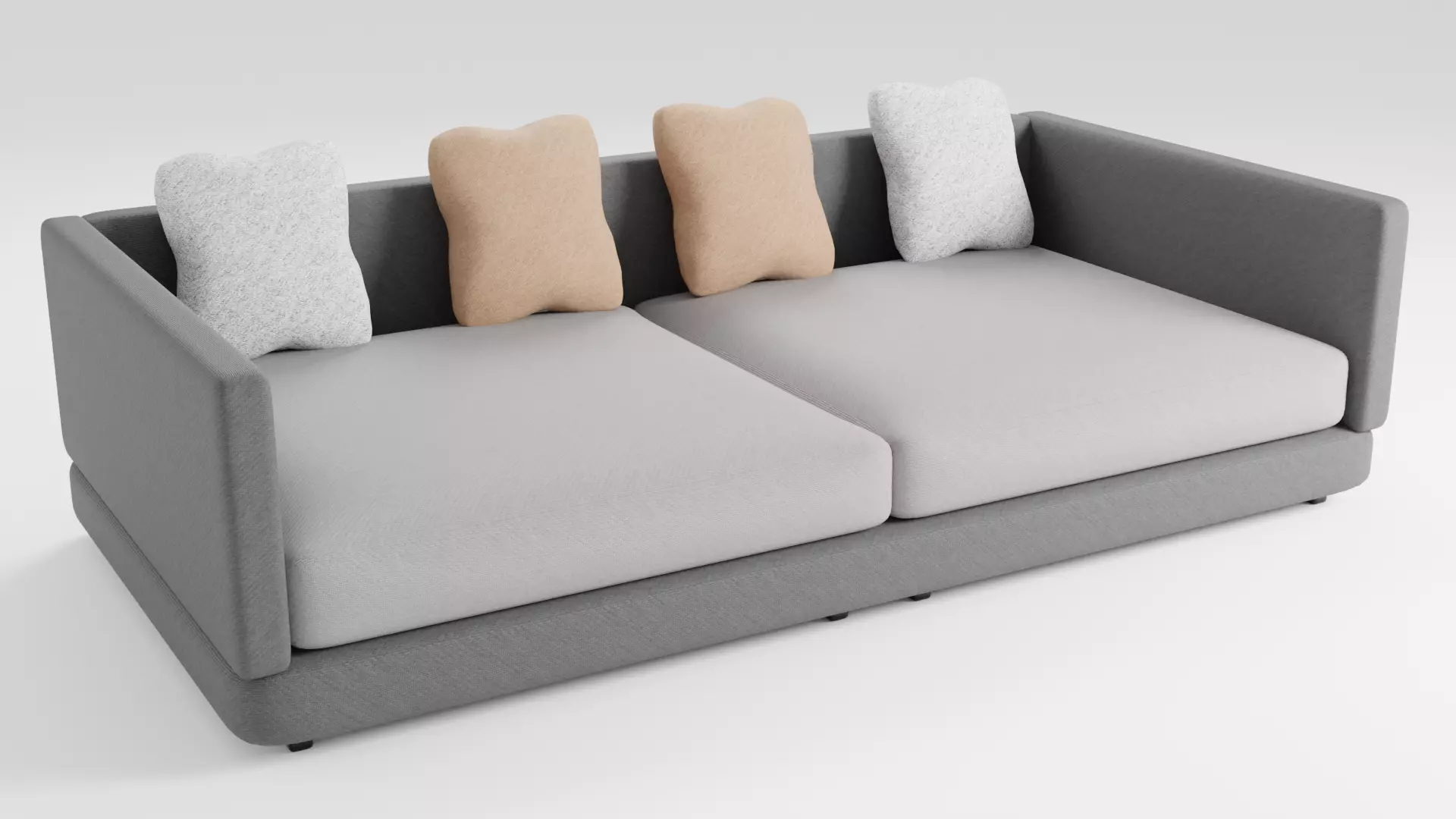 Sofa made of quality dark fabric in a modern style 3D model_0