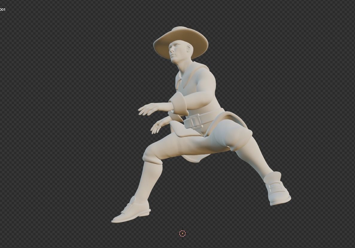 Rigged male model 3D model_2