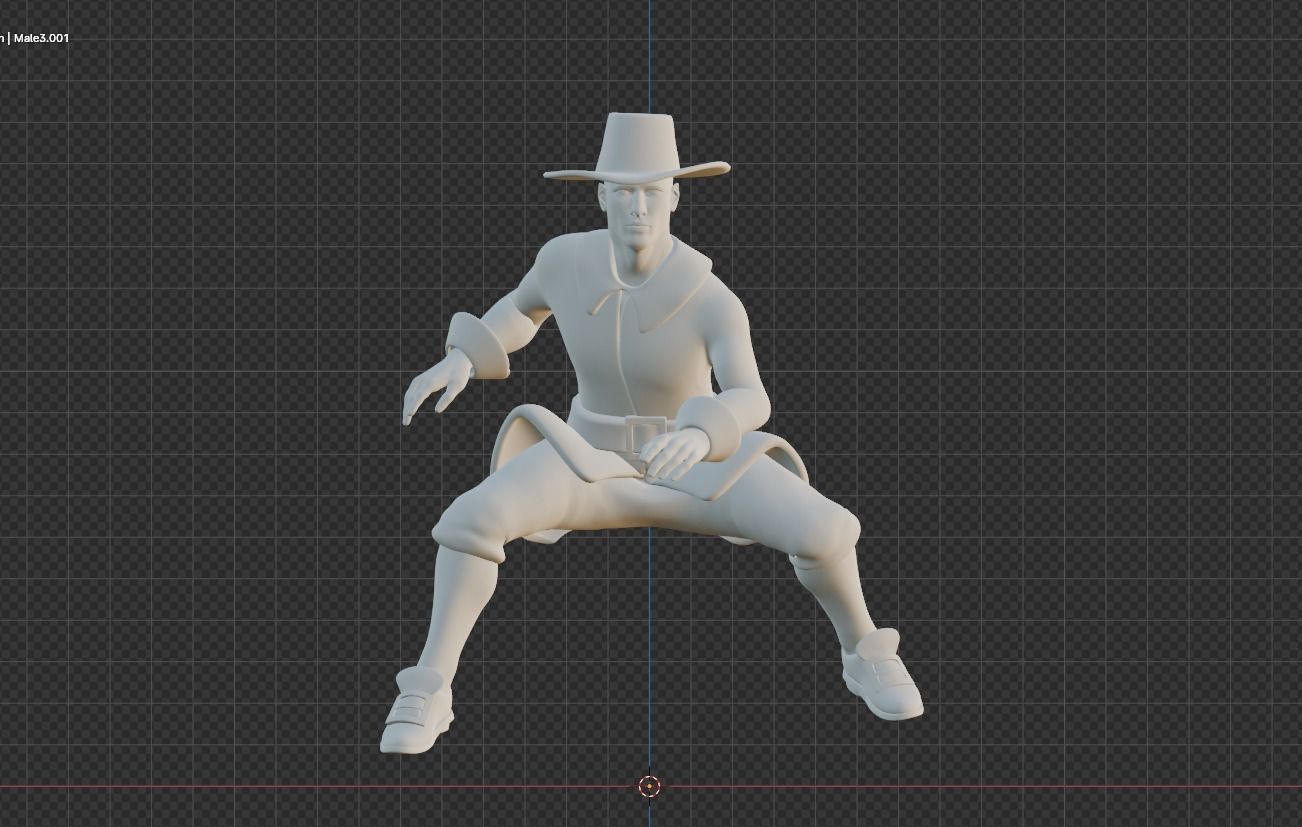 Rigged male model 3D model_4