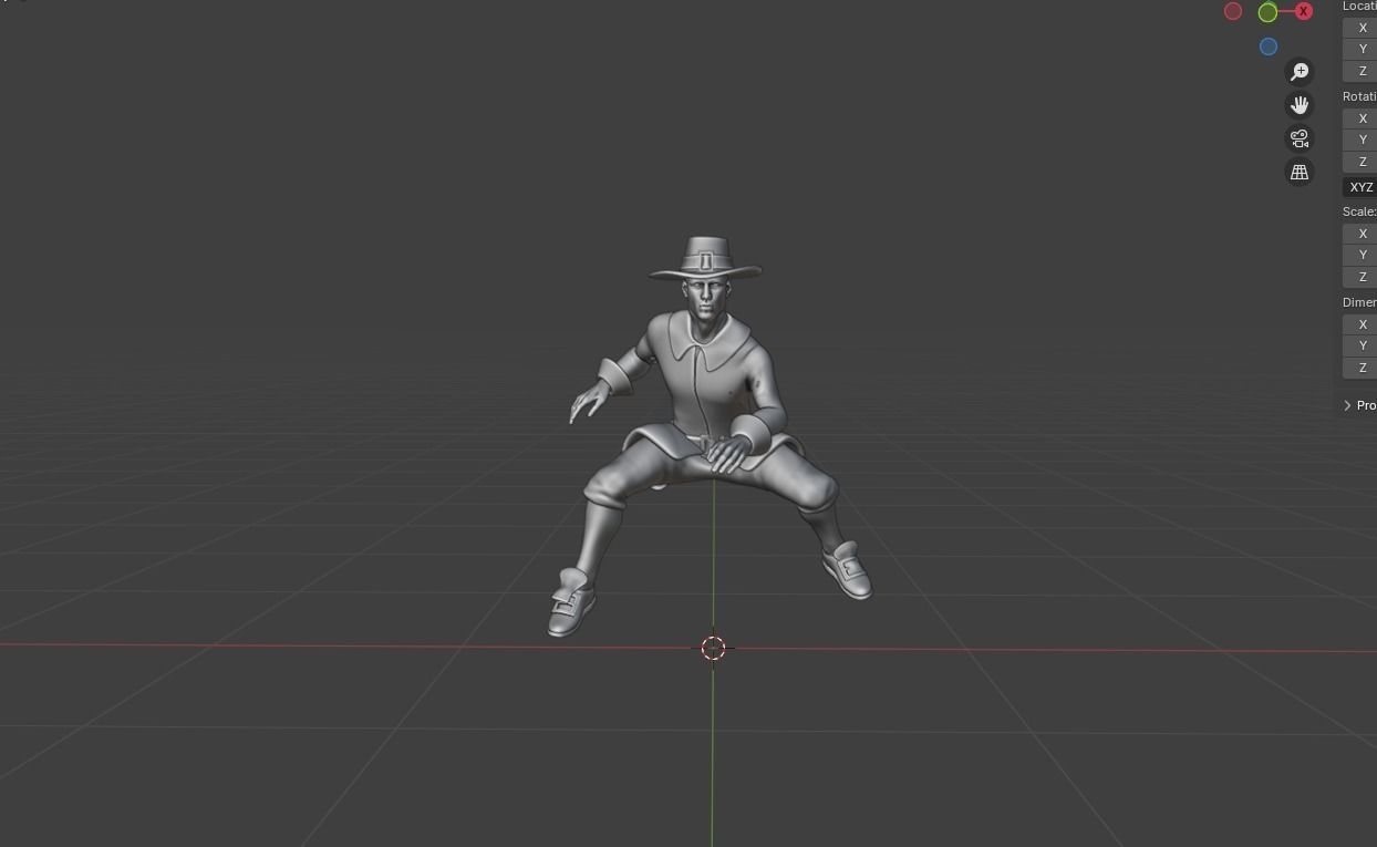 Rigged male model 3D model_13