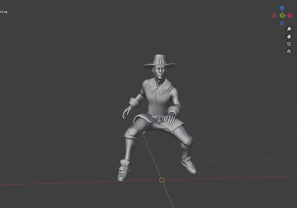 Rigged male model 3D model_12