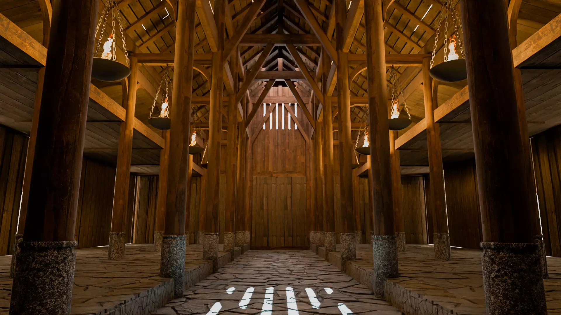 wooden house interior Free 3D model