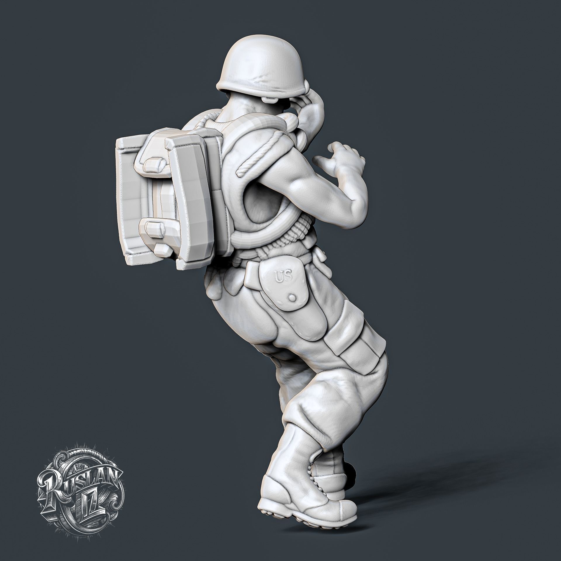 Military Paratrooper 3D print model_9