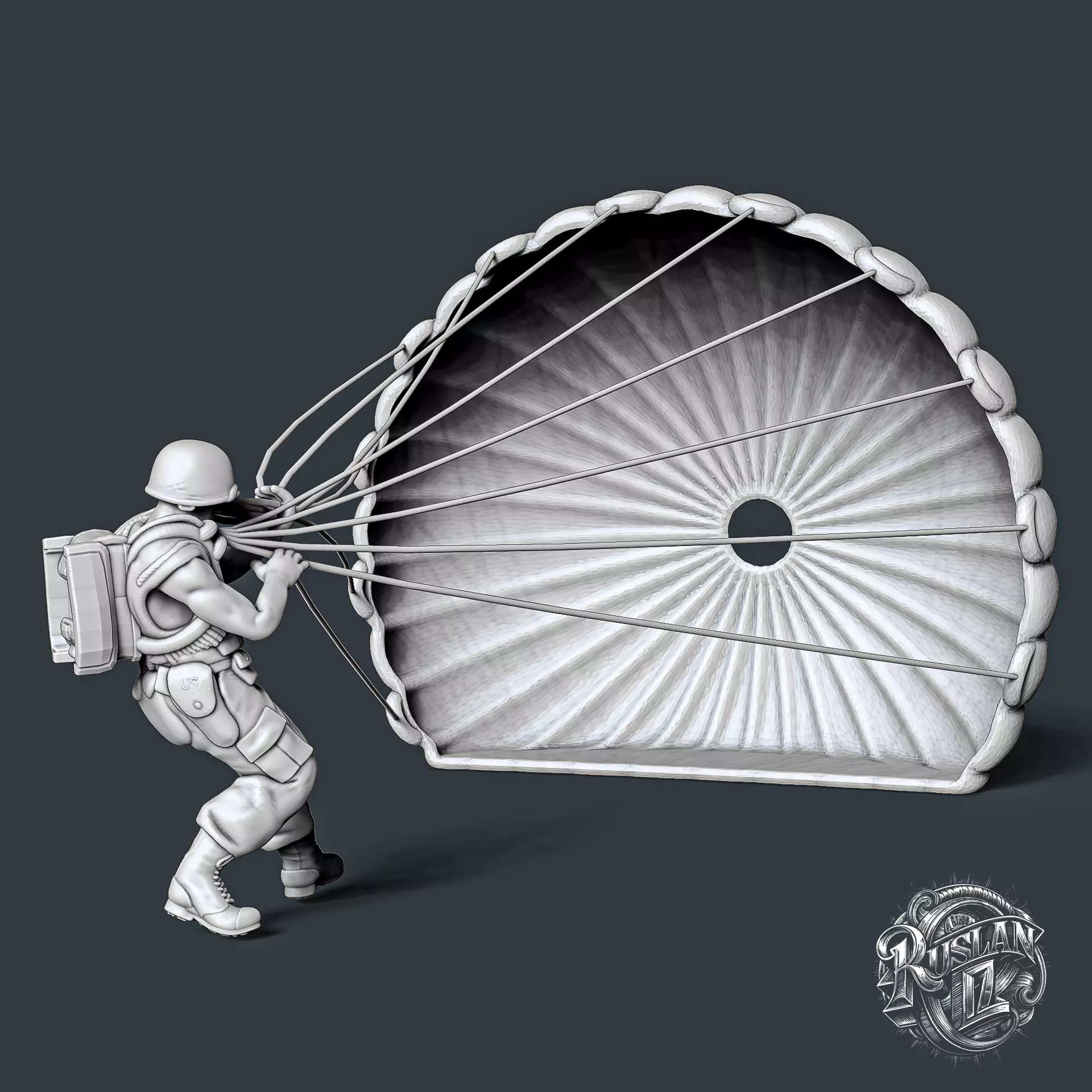 Military Paratrooper 3D print model_0