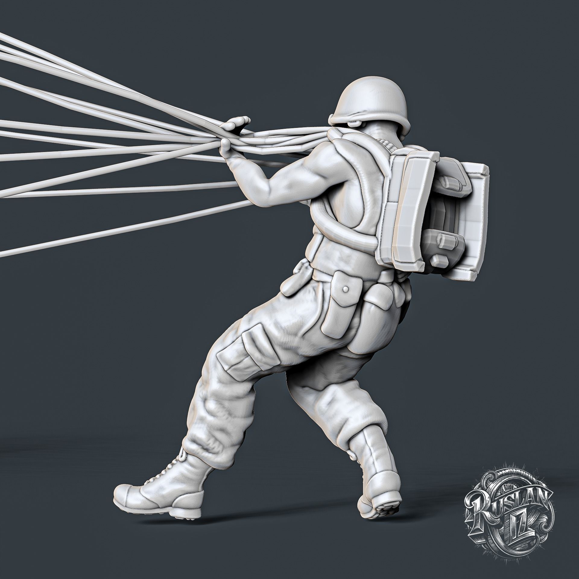 Military Paratrooper 3D print model_4
