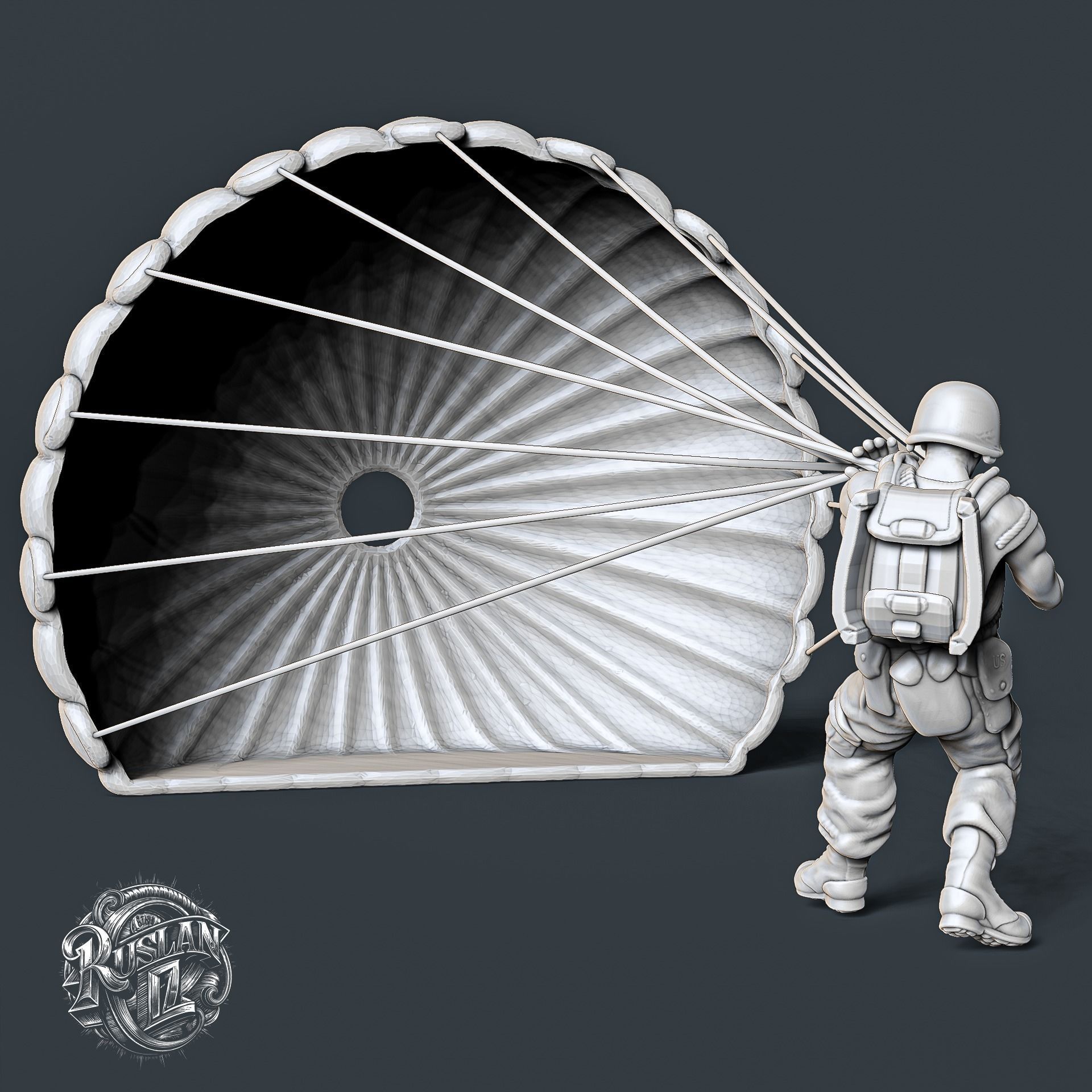 Military Paratrooper 3D print model_3