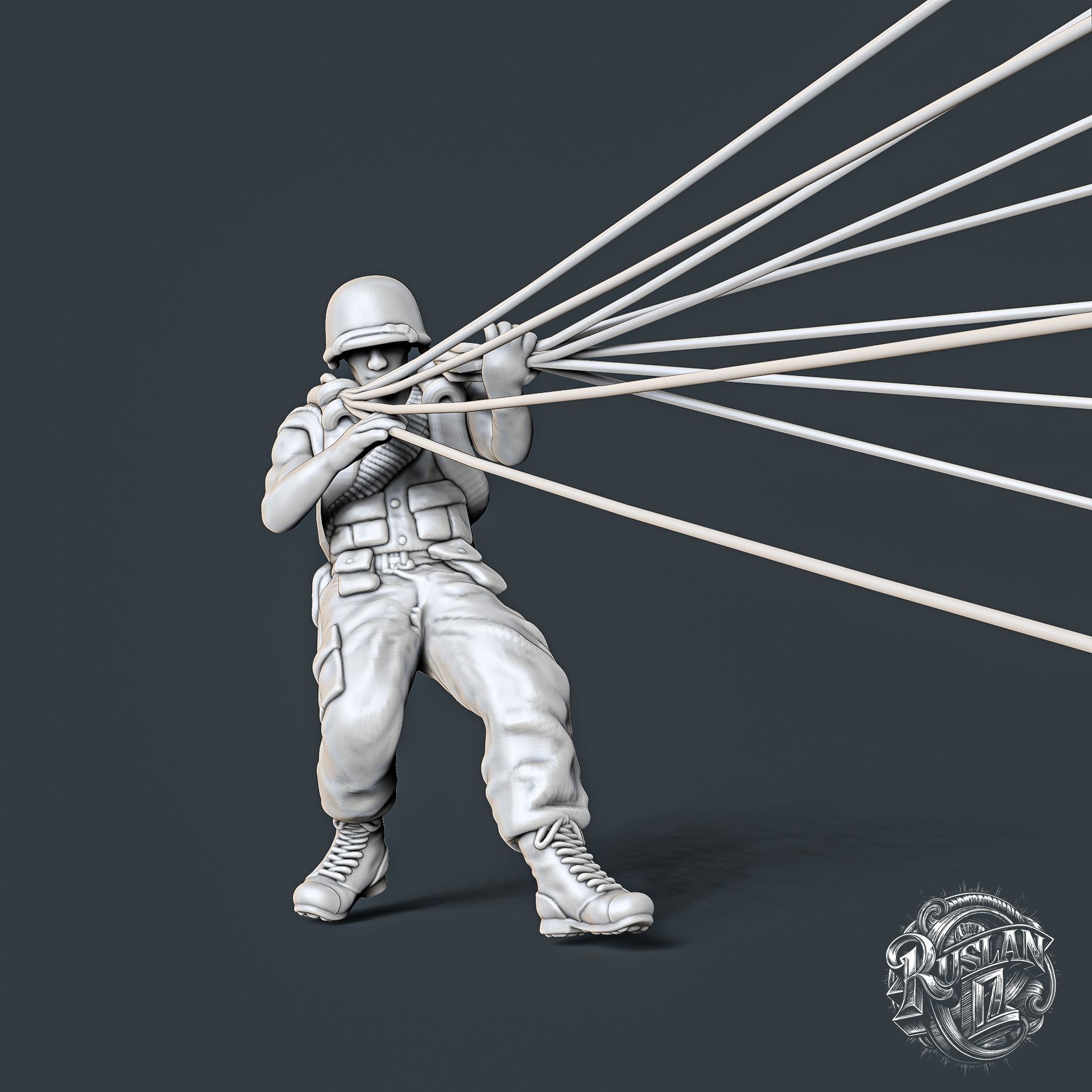 Military Paratrooper 3D print model_2