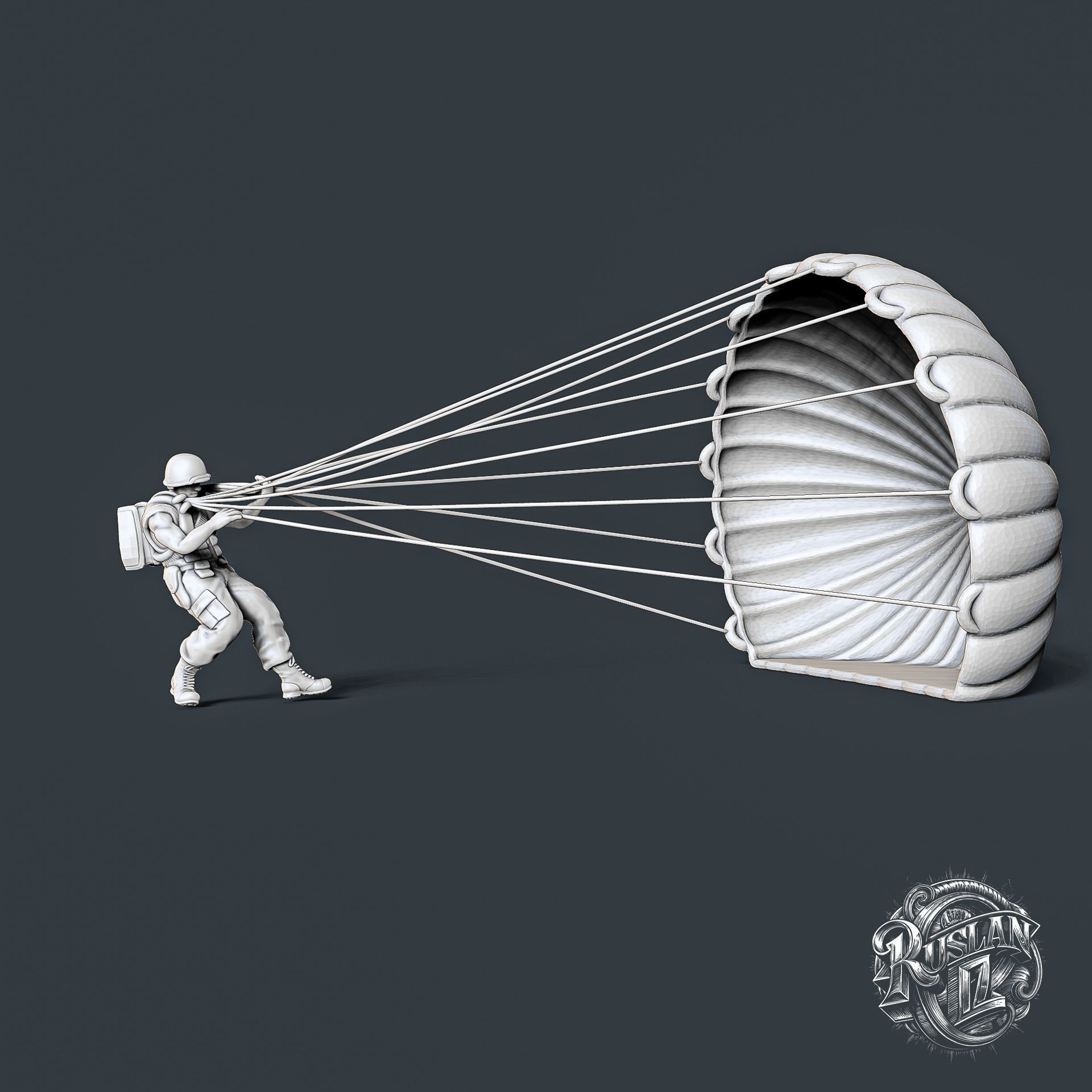 Military Paratrooper 3D print model_5