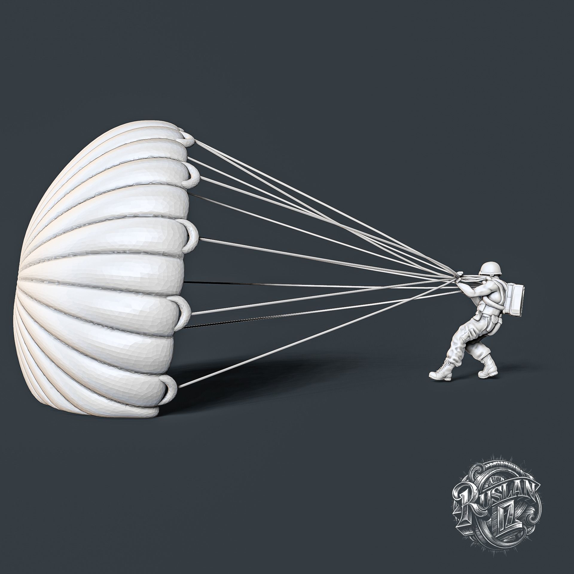 Military Paratrooper 3D print model_6