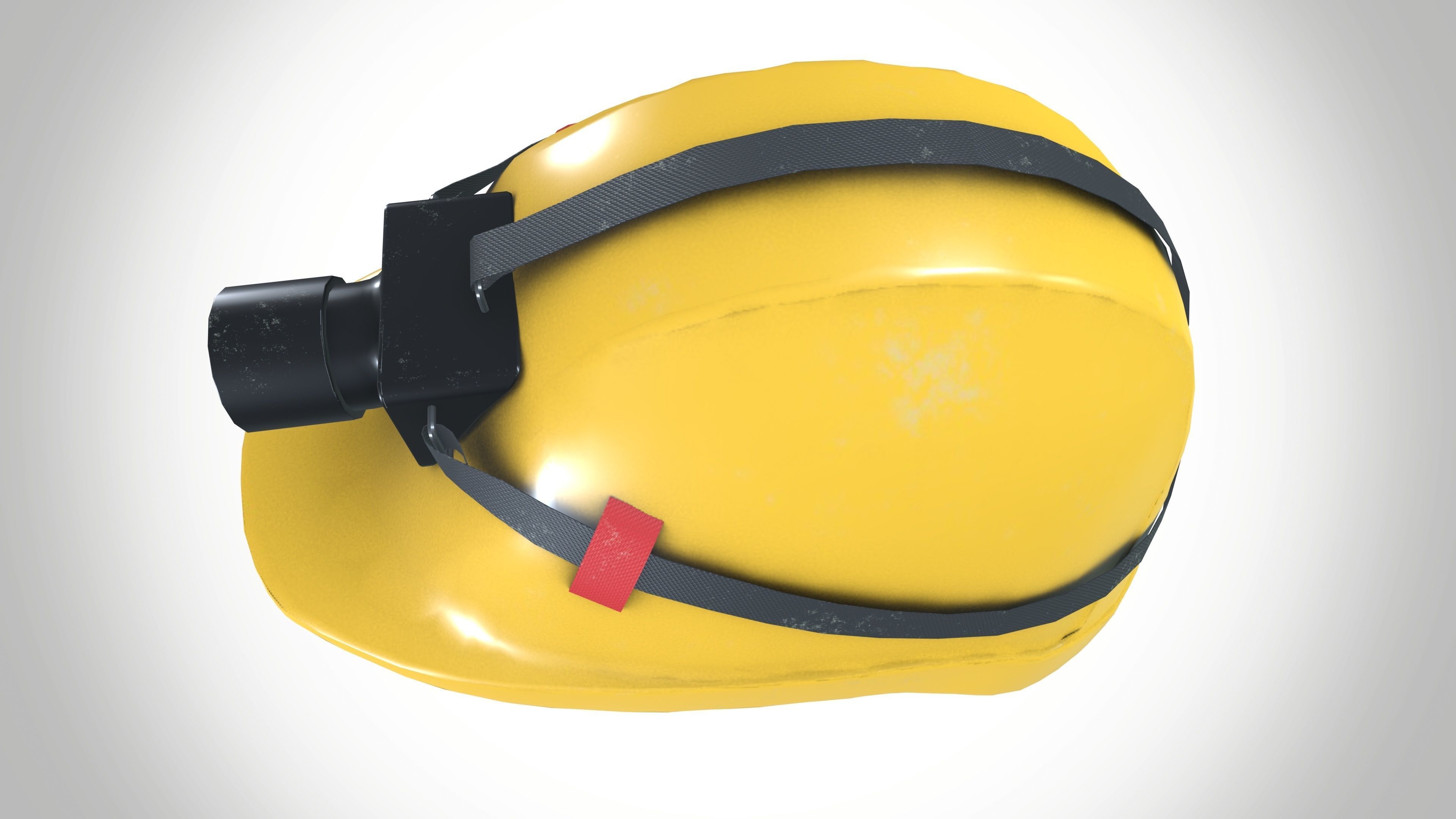 Safety Helmet With Torch Low-poly 3D model_8
