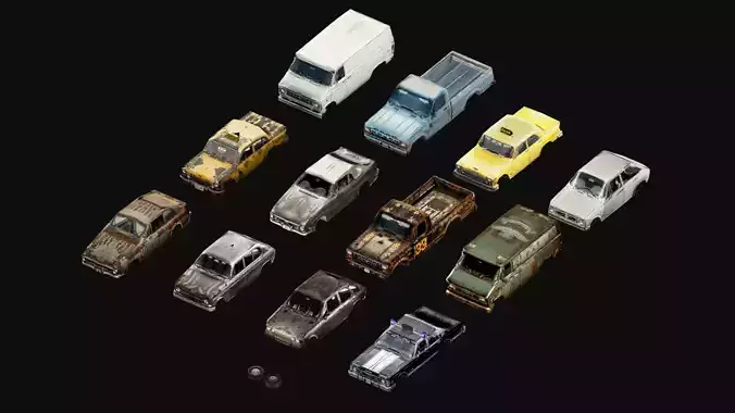 PS1 - PSX Retro Car PACK Low-poly 3D model