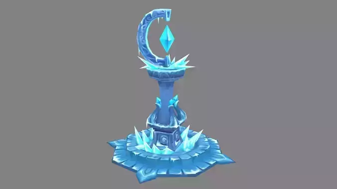 Cartoon Frozen Blue Crystal Tower