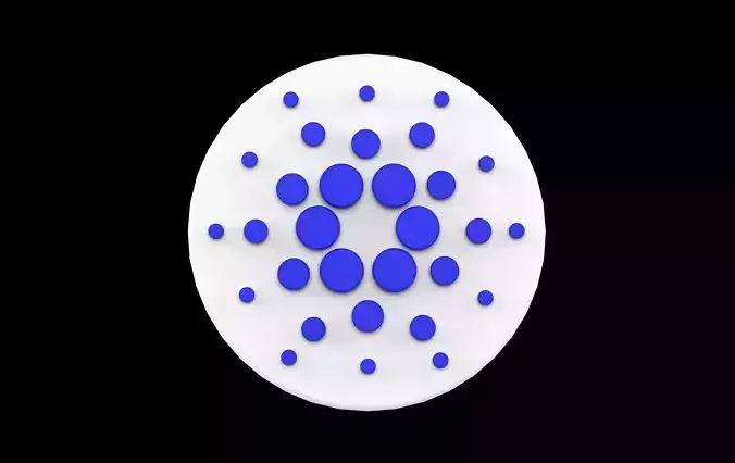 Cardano Cryptocurrency Logo 3D model