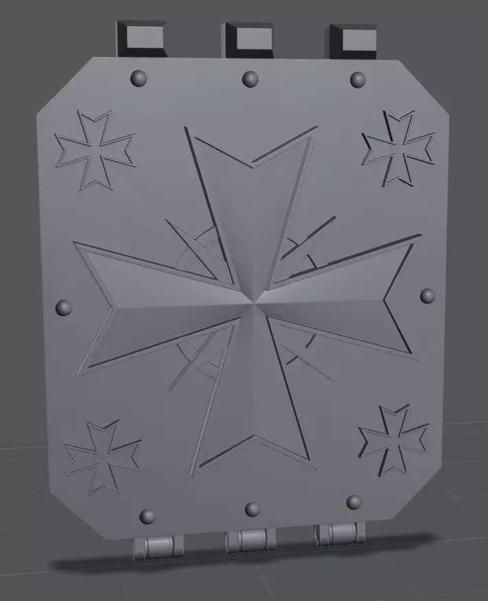 Templar Raider of Land  Cross Door  3D model_0