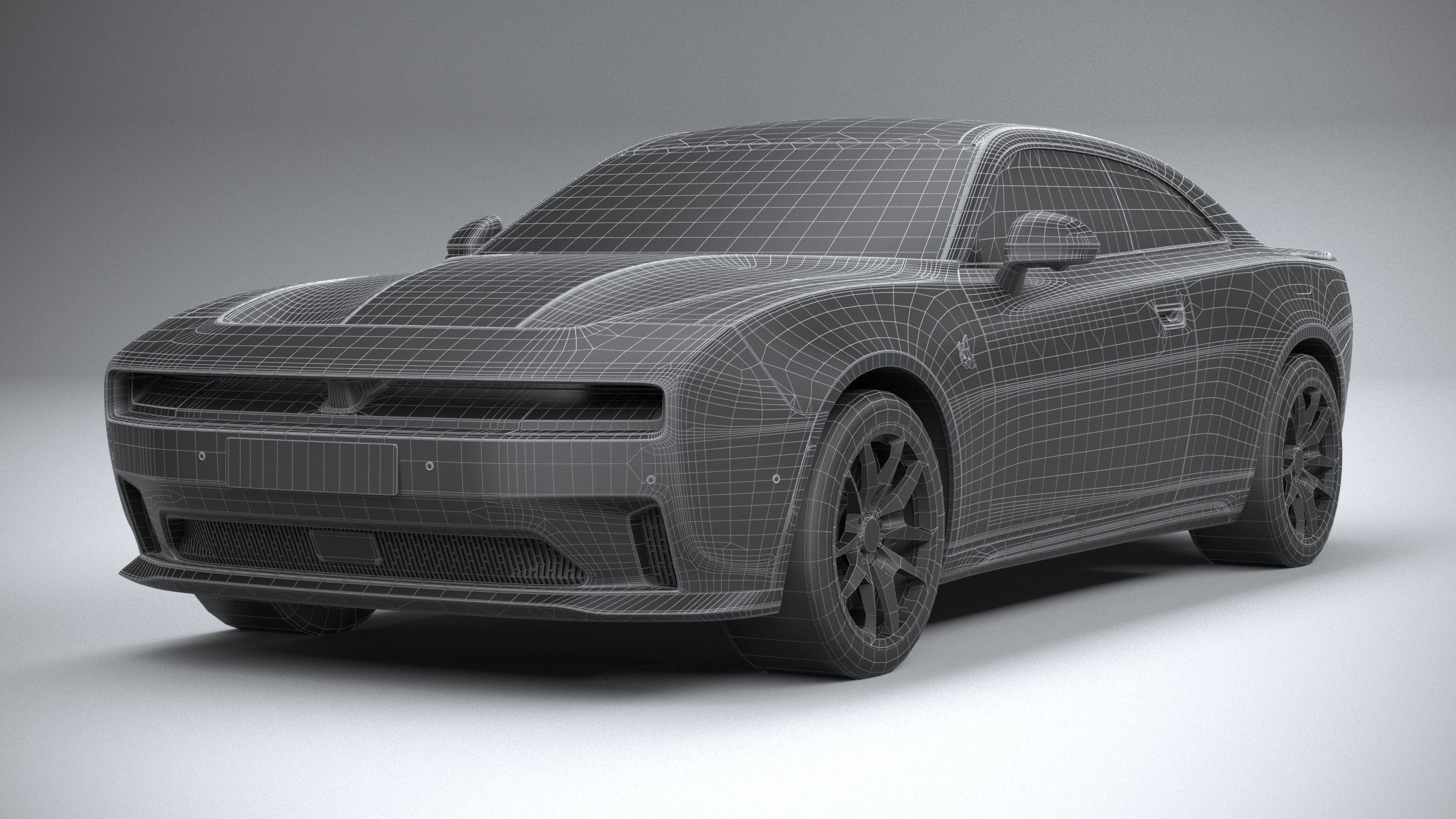 Dodge Charger Daytona 2024 LowPoly 3D model_27