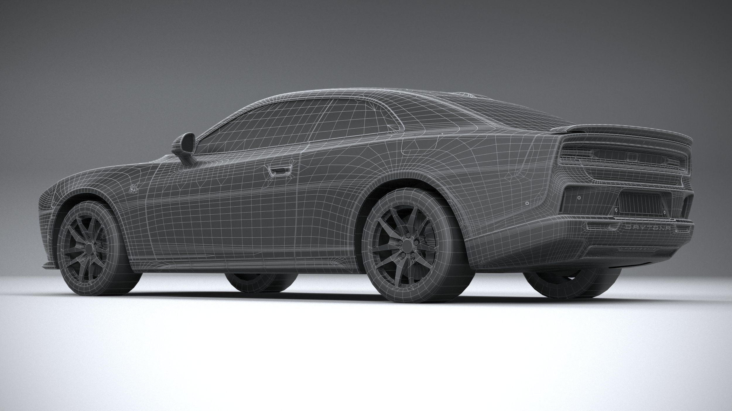 Dodge Charger Daytona 2024 LowPoly 3D model_28