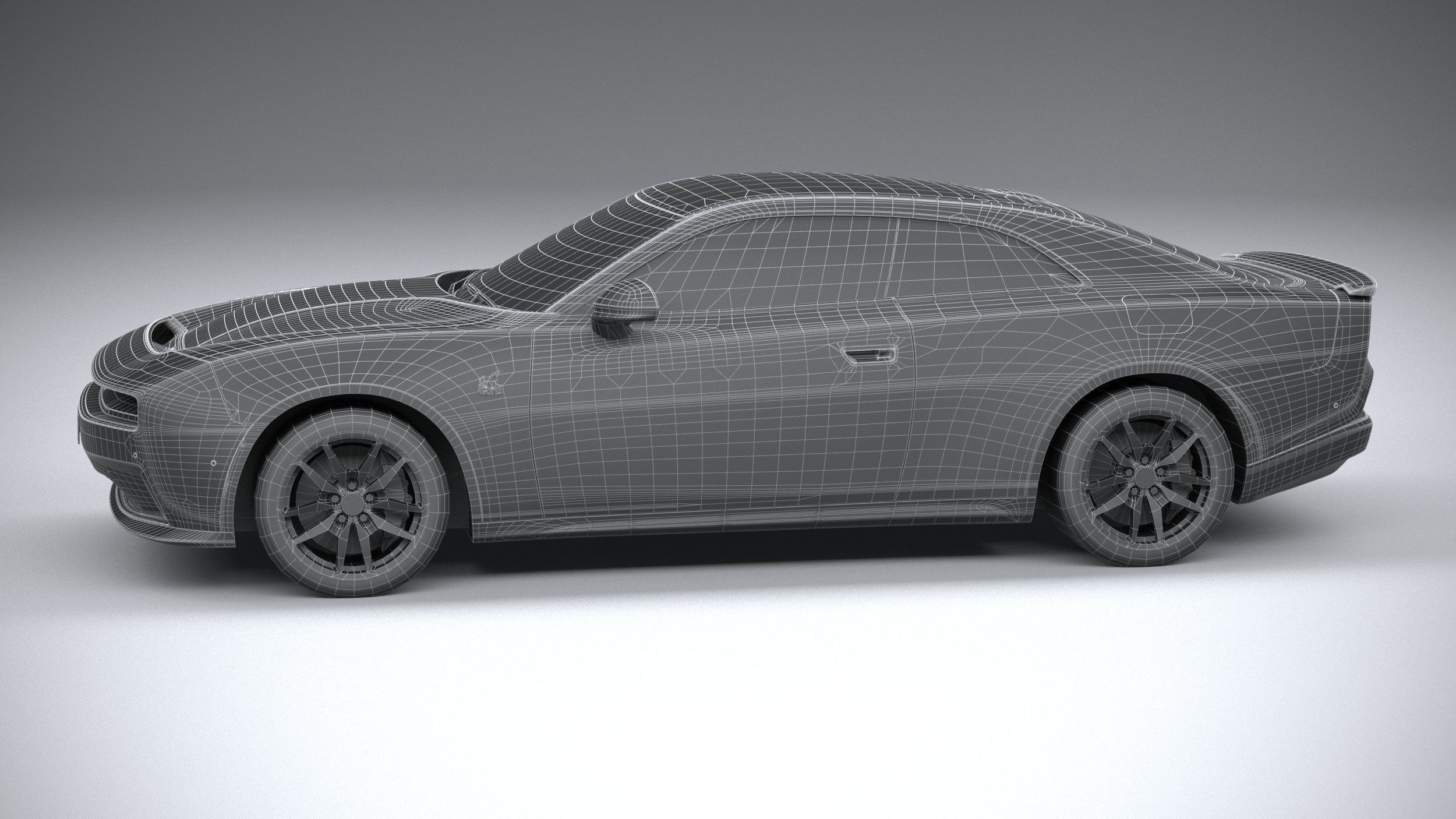 Dodge Charger Daytona 2024 LowPoly 3D model_29