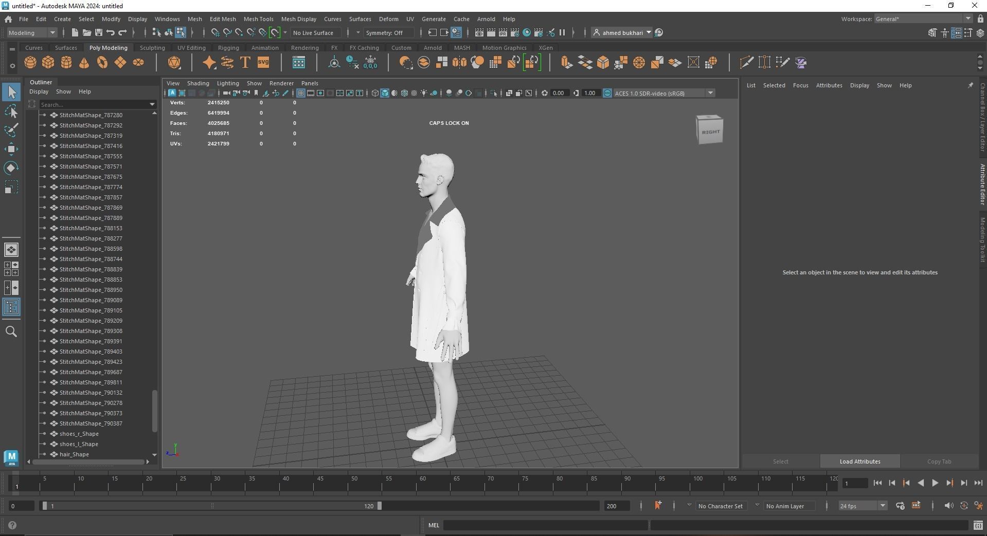 Men Double Breasted Trench Coat 3D model_14