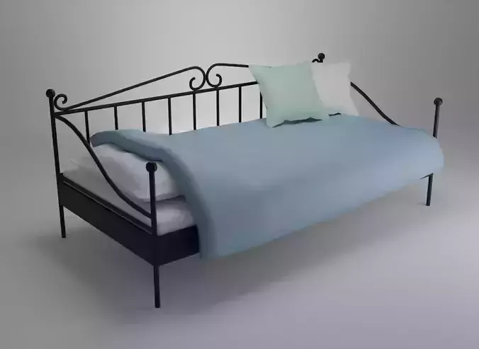 Sofa bed Low-poly 3D model