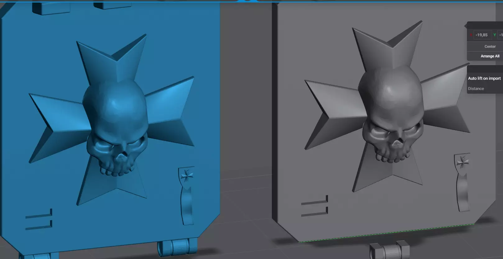 Templar Rhino Skull Cross Door 3D model