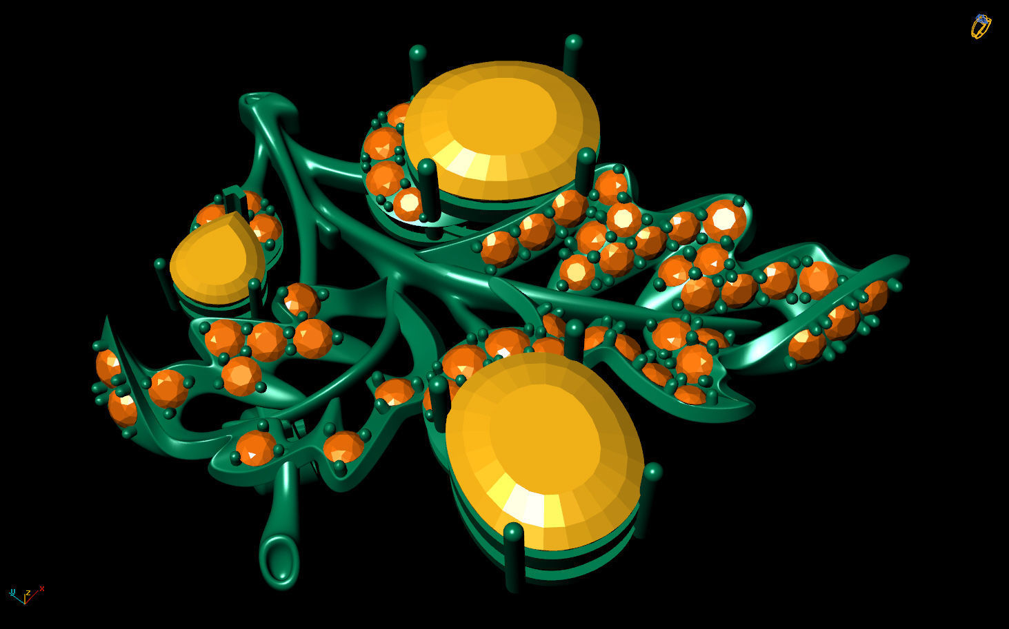 Leaf Pendant 3D print model_4