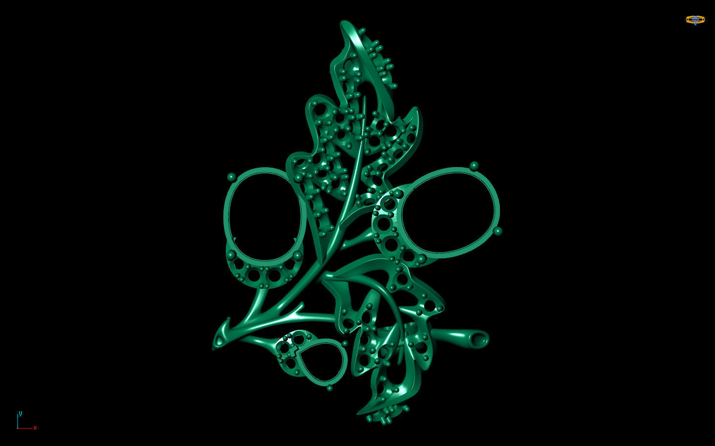 Leaf Pendant 3D print model_10