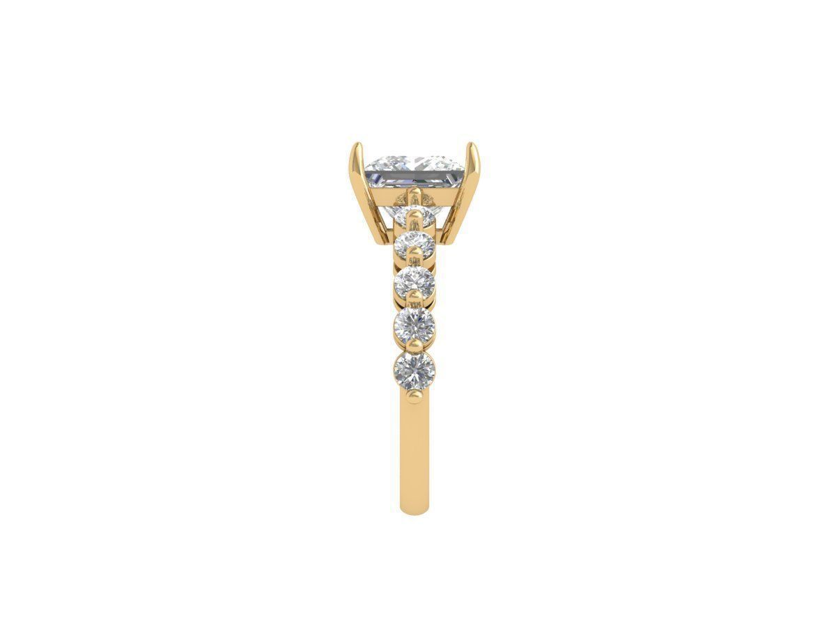 Solitaire Princess Ring 3D print model_2