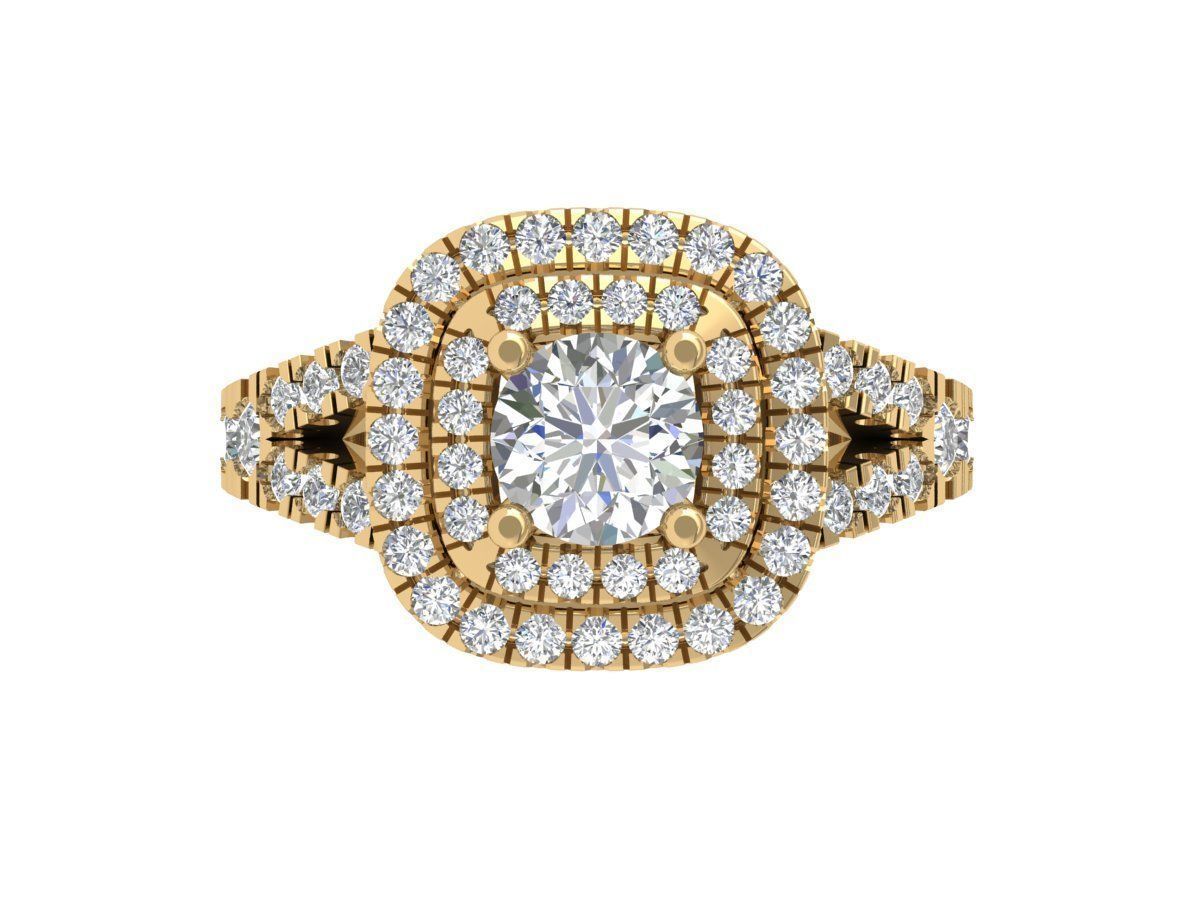 Solitaire Engagement Art Deco Ring 3D print model_1