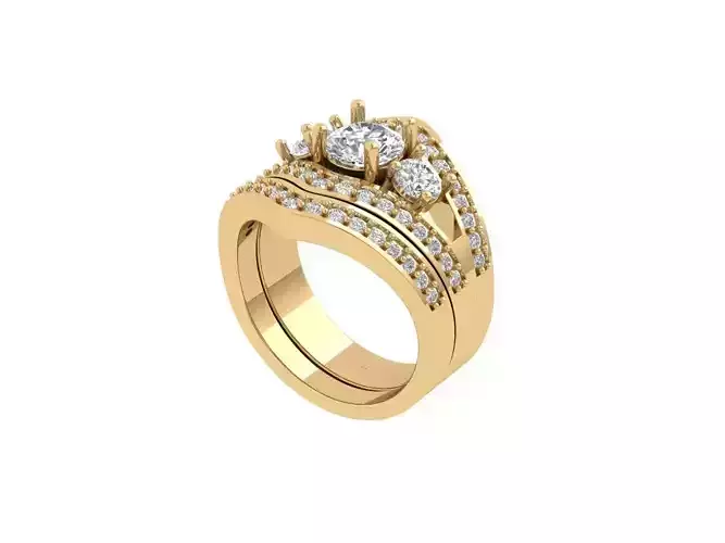 Solitair Ring Bridal Set