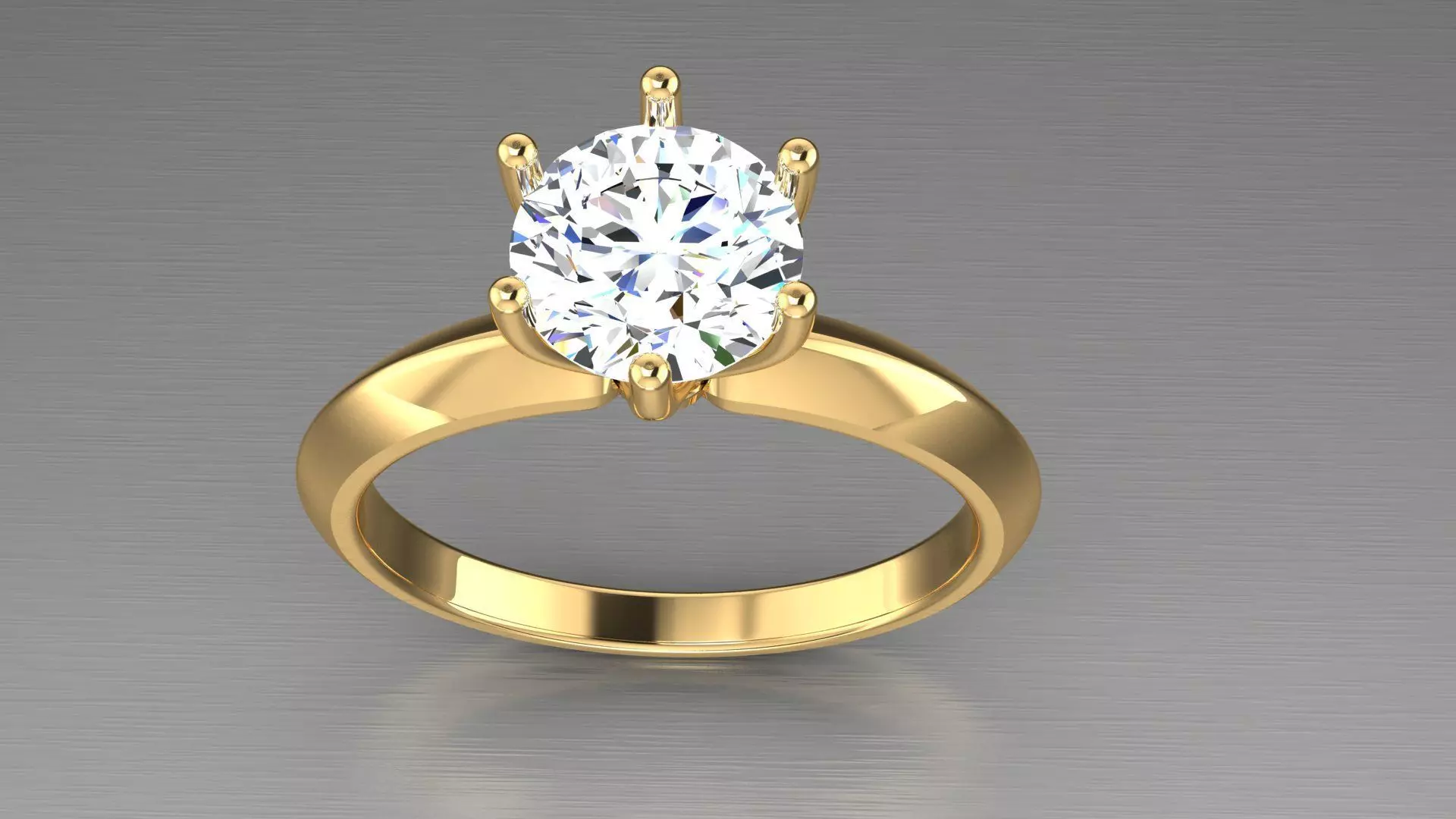 Diamond Solitaire Ring 5 3D print model_0