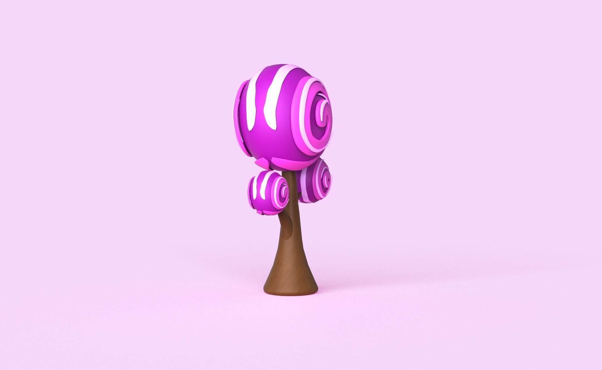 Cartoon Candy Tree 15 Low-poly 3D model_12
