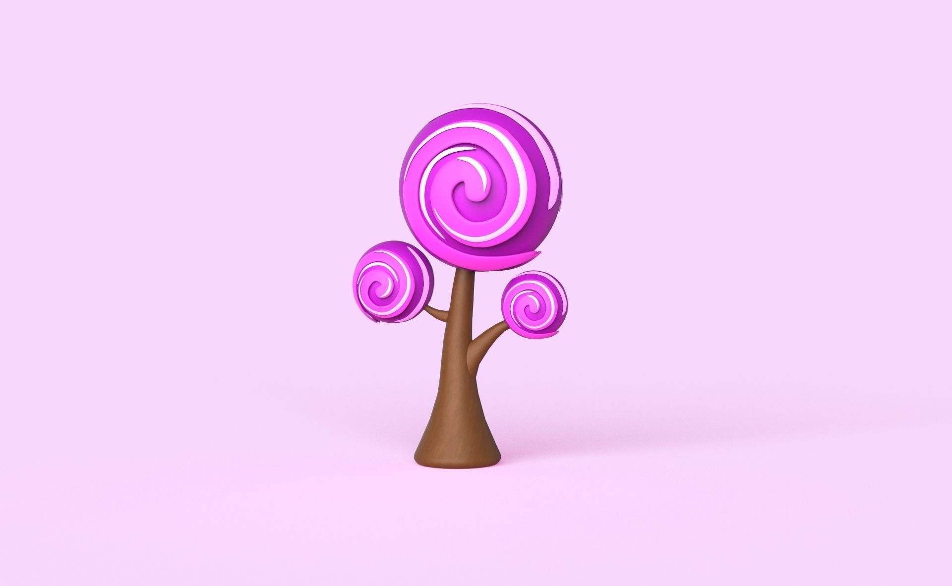 Cartoon Candy Tree 15 Low-poly 3D model_1