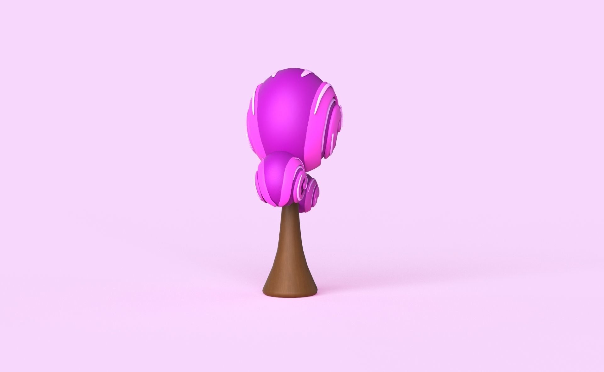Cartoon Candy Tree 15 Low-poly 3D model_4