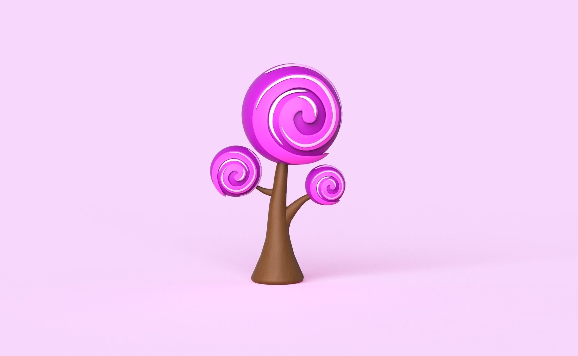Cartoon Candy Tree 15 Low-poly 3D model_7