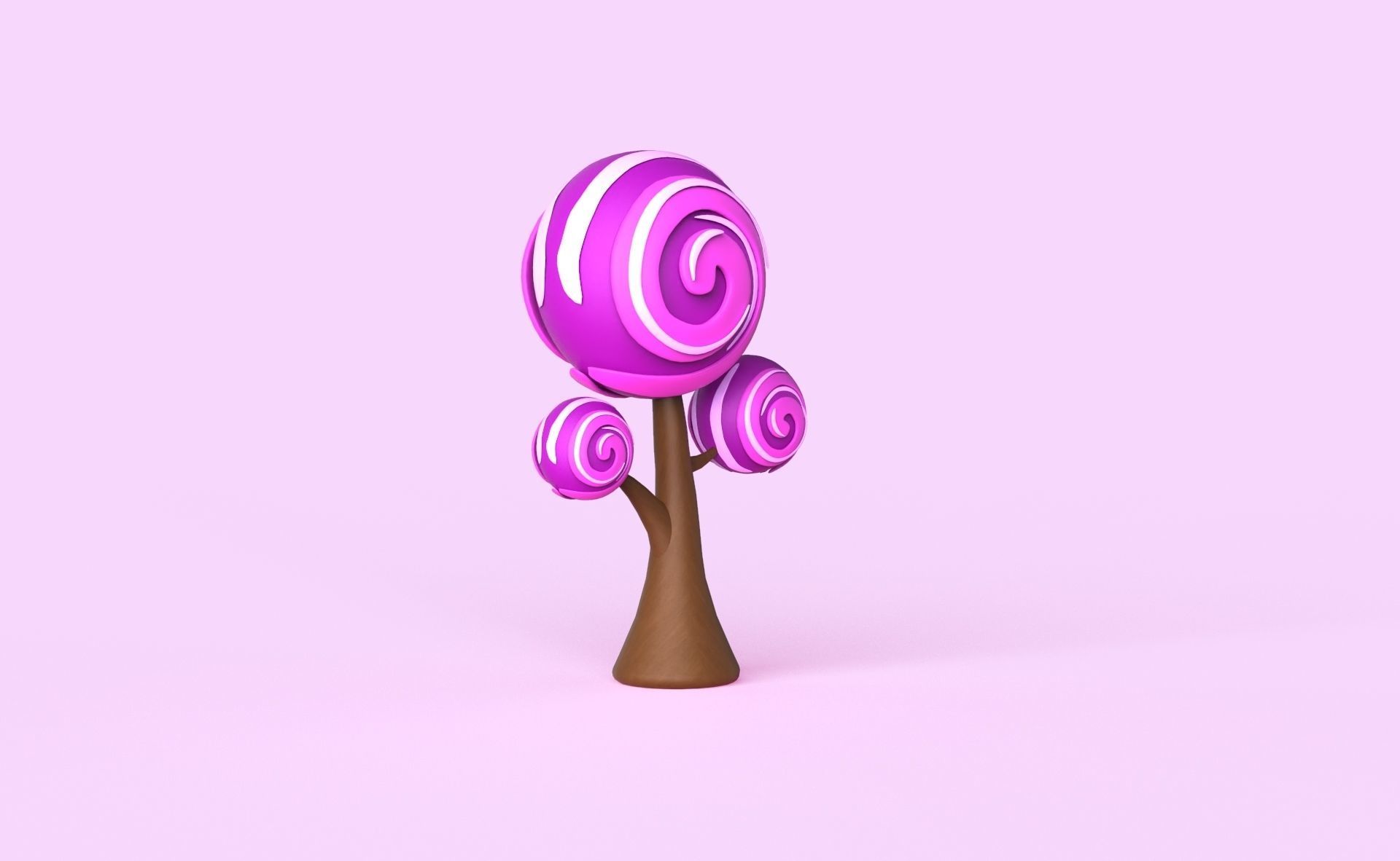 Cartoon Candy Tree 15 Low-poly 3D model_13