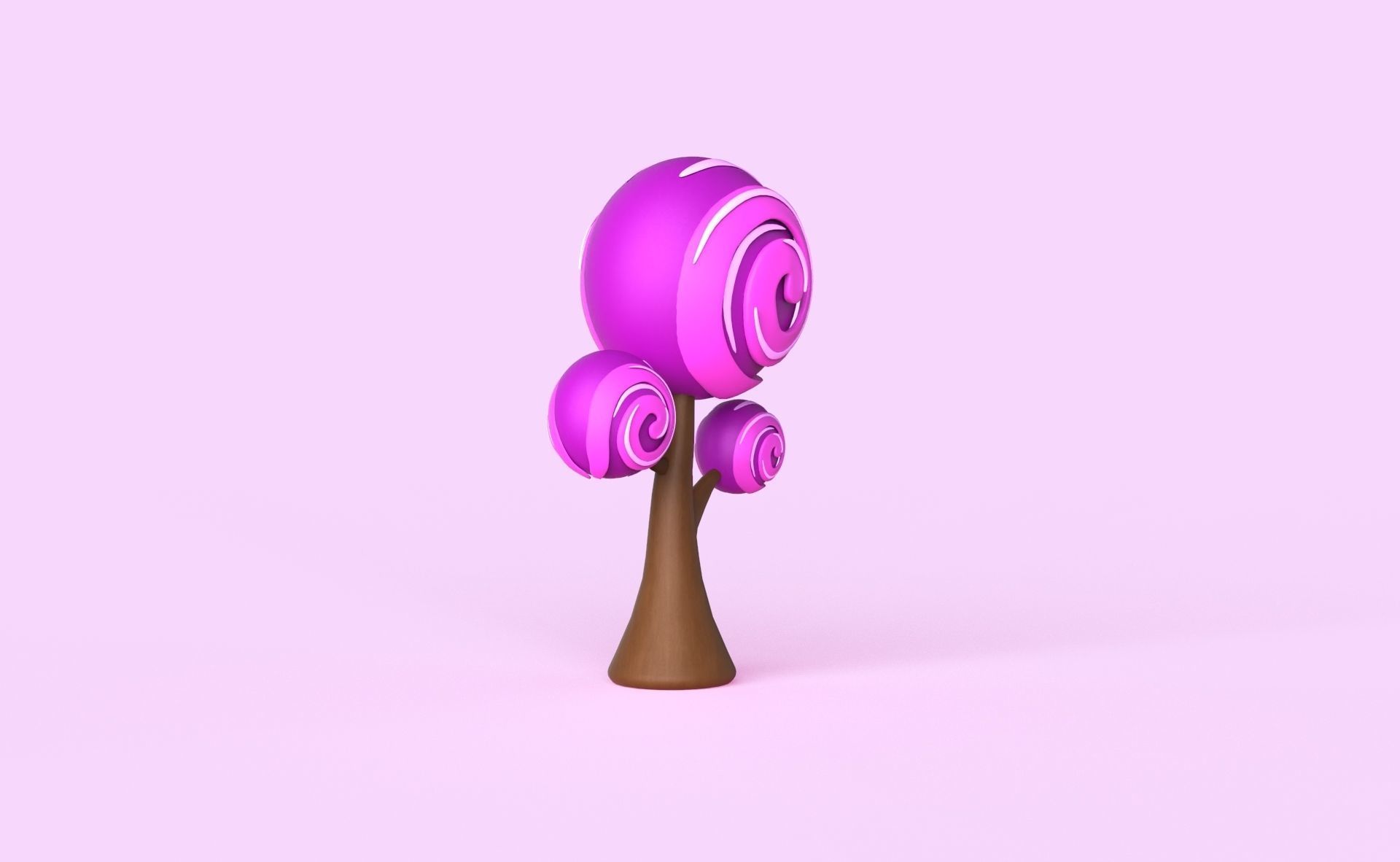 Cartoon Candy Tree 15 Low-poly 3D model_5