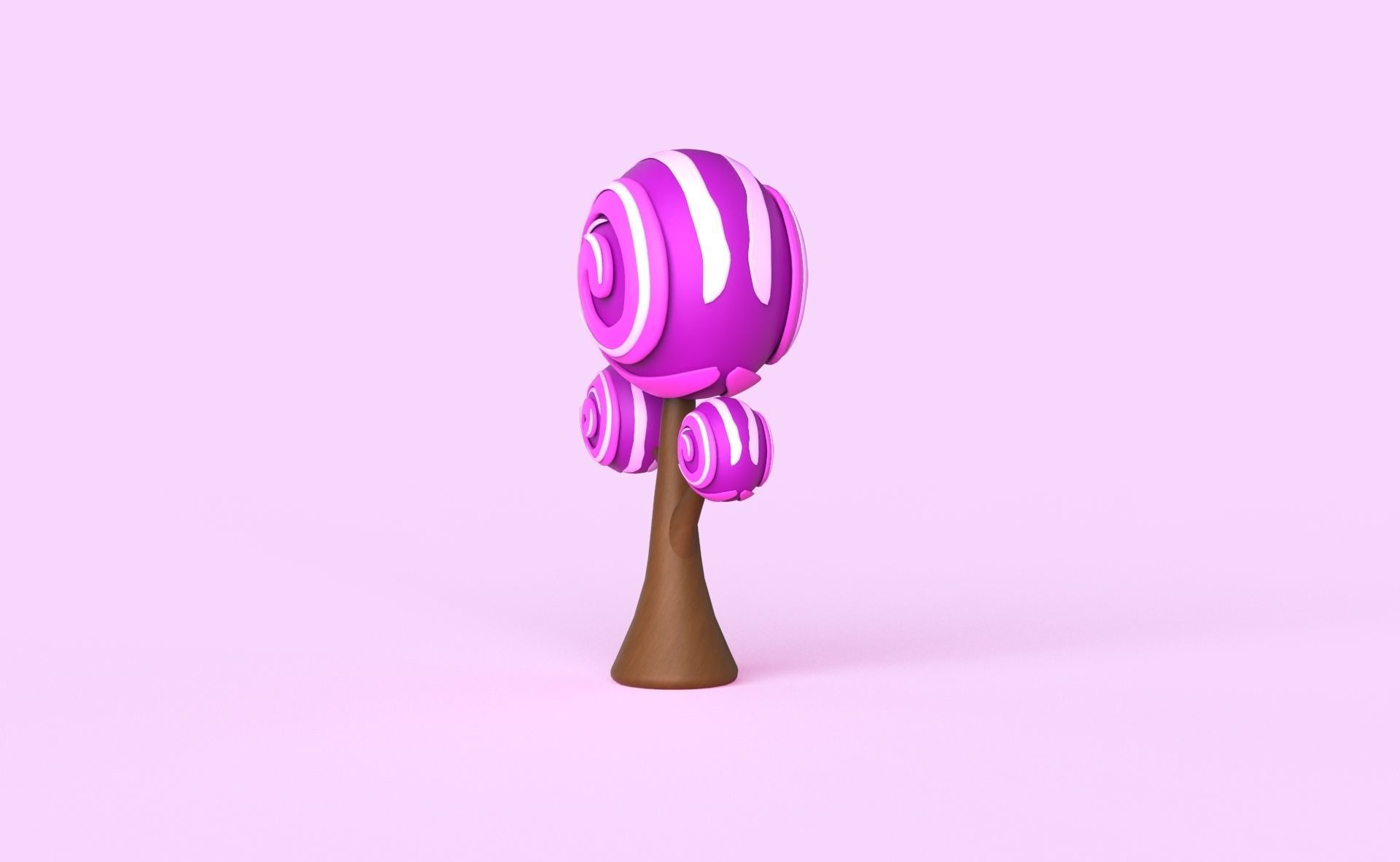 Cartoon Candy Tree 15 Low-poly 3D model_10