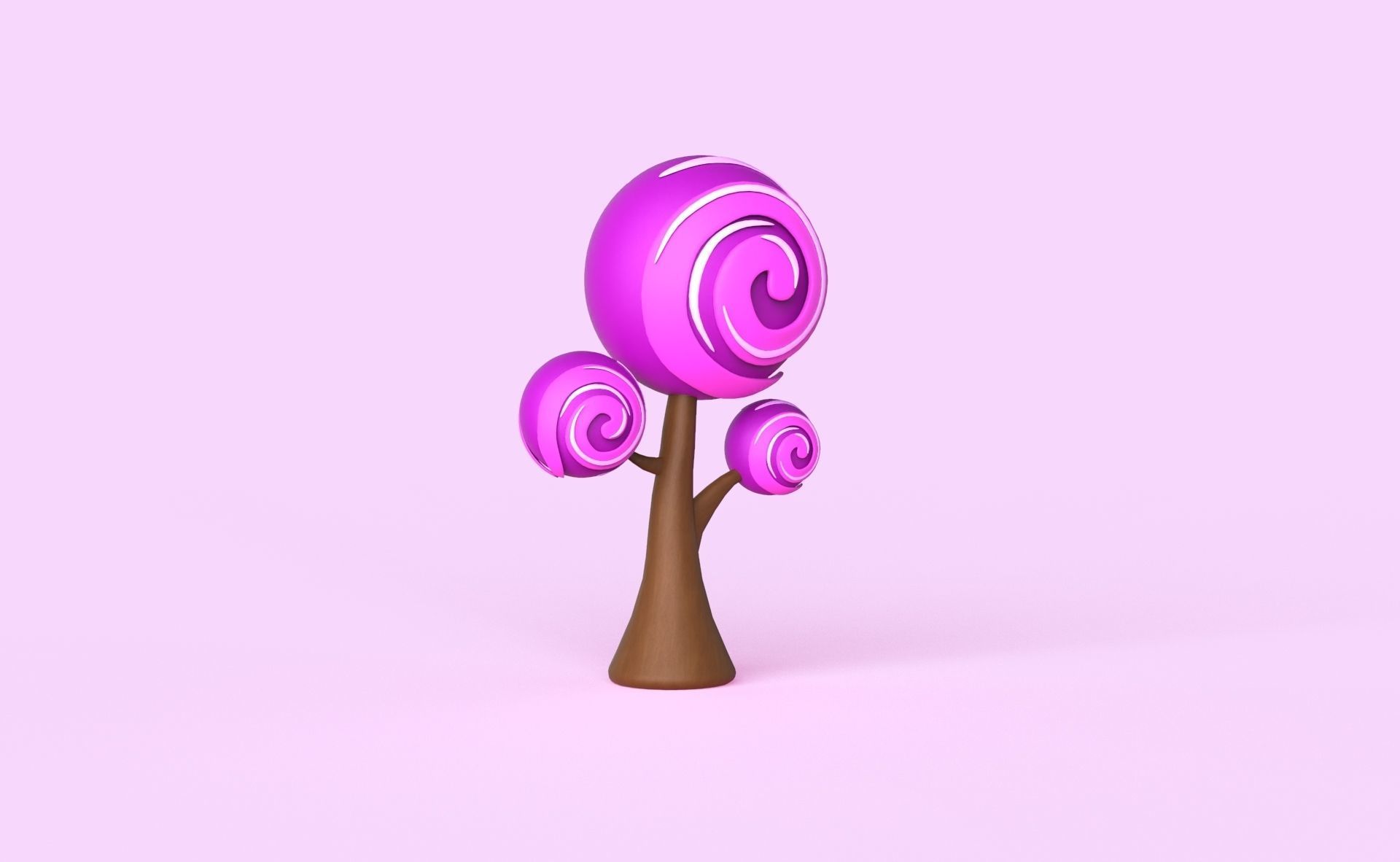 Cartoon Candy Tree 15 Low-poly 3D model_6